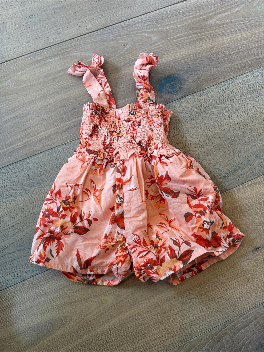 Janie & Jack Floral Smocked Romper 6-12mths
